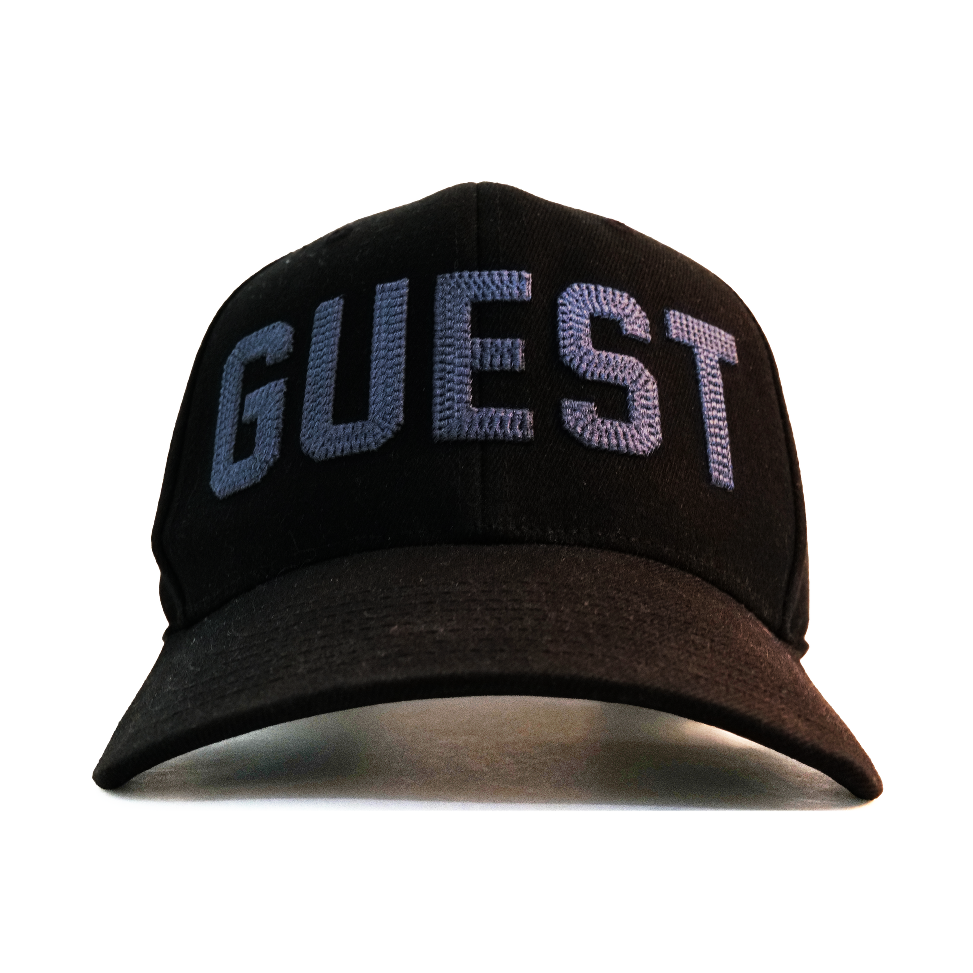 Twilight Country Club GUEST golf hat with blue embroidered lettering, front view